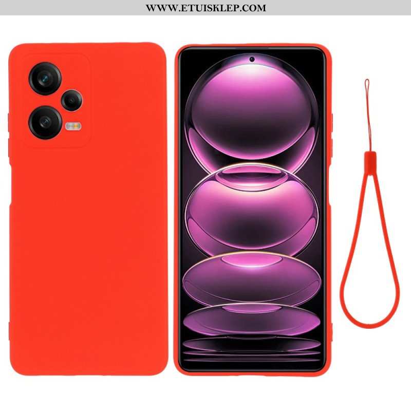 Etui do Xiaomi Redmi Note 12 Pro Plus Płynny Silikon Ze Smyczą